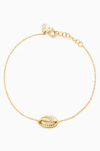 Mini Cowrie Diamond Bracelet in 18kt Gold
