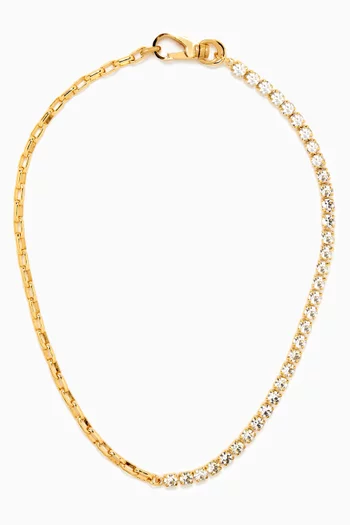 Sergio Tennis Necklace in 18kt Gold-plated Metal