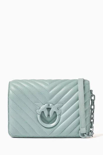 Mini Love Chevron-quilted Shoulder Bag in Leather