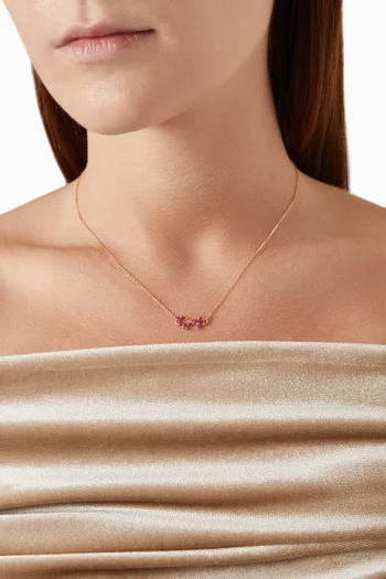 "Hobb/ Love" Ruby Necklace in 18kt Gold