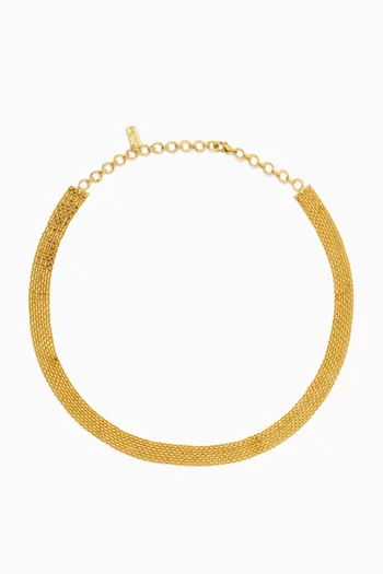 Nubia Weave Chain Necklace in 24kt Gold-plated Brass