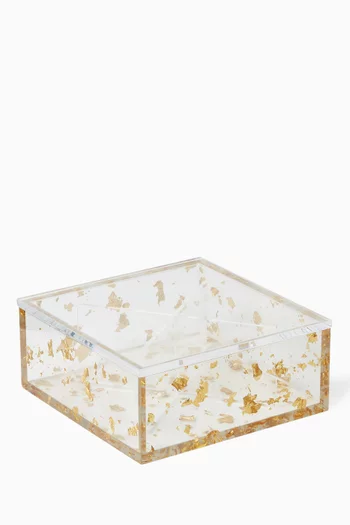 Gold Flake Box with Dividers in Resin