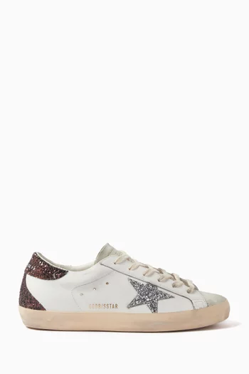 Super-Star Sneakers in Leather & Glitter