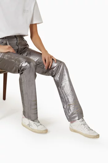 Mid-Star Sneakers in Leather