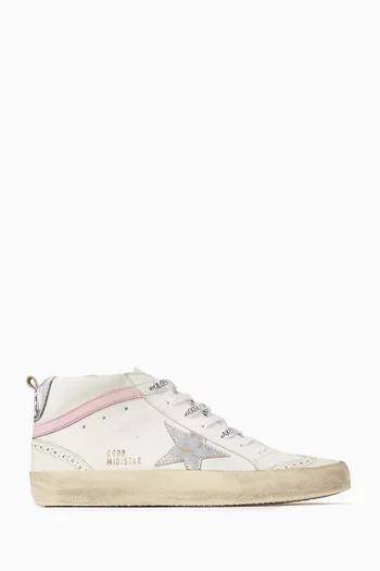 Mid-Star Sneakers in Leather
