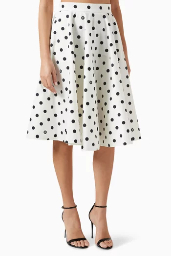 Polka-dot Skirt in Cotton Blend