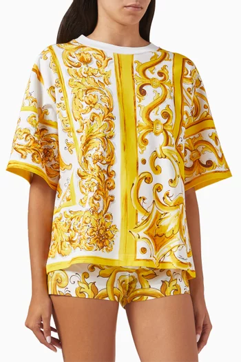 Majolica-print T-shirt in Cotton Jersey