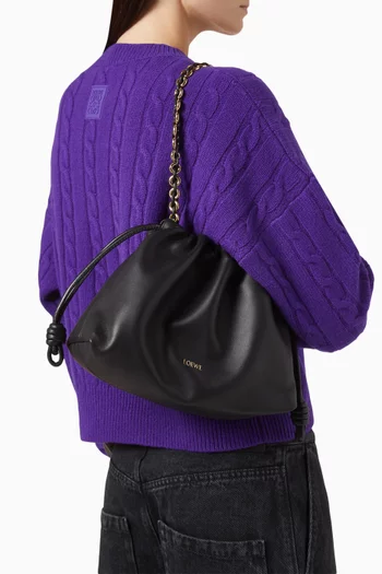 Flamenco Clutch Crossbody Bag in Leather