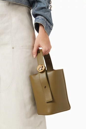 Mini Pebble Bucket Bag in Mellow Calfskin