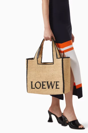 Large LOEWE Front Tote Bag in Raffia