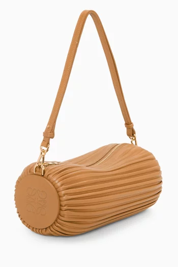 Bracelet Pouch in Pleated Nappa & Brass