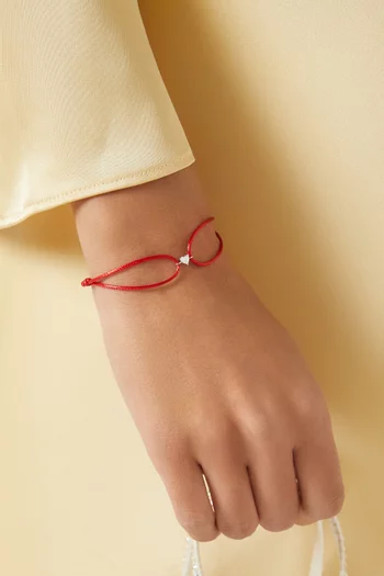 Like a Diamond Heart Thread Bracelet in 18kt White Gold