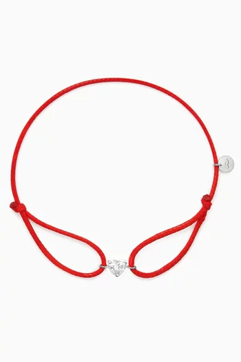Like a Diamond Heart Thread Bracelet in 18kt White Gold