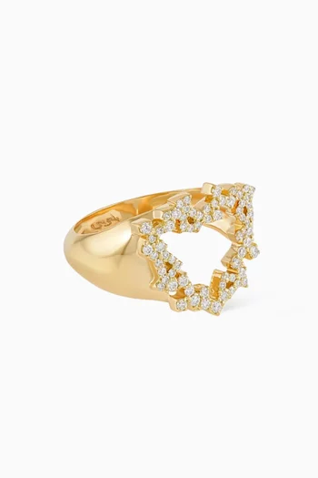 “Hobb/ Love” Diamond Ring in 18kt Gold
