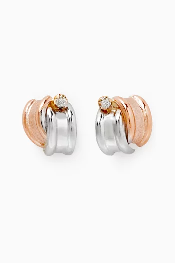 Stud Earrings in Diamond and 18kt Gold