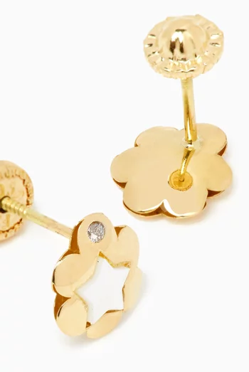Star 3D Diamond Earrings in18kt Yellow Gold