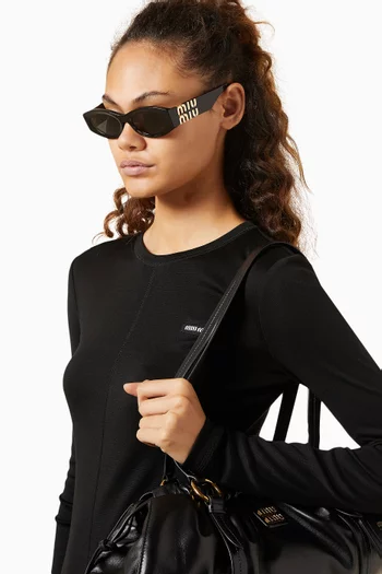 Oval Logo Sunglasses in Acetate