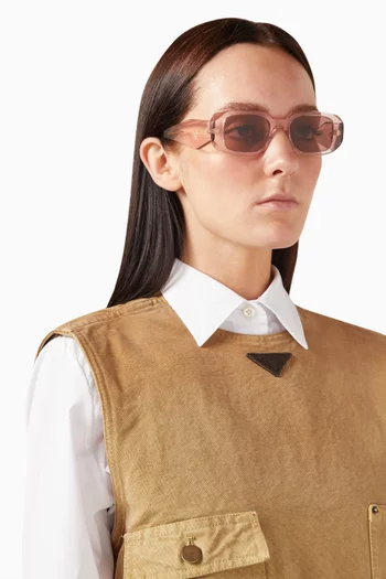 نظارة شمسية بإطار مستطيل أسيتات