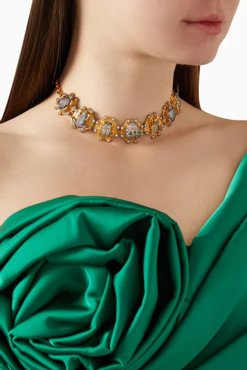 Icons Shield Choker in 24kt Gold-plated Bronze