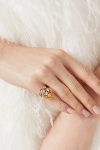 Bee Pinky Ring in 24kt Gold-plated Bronze