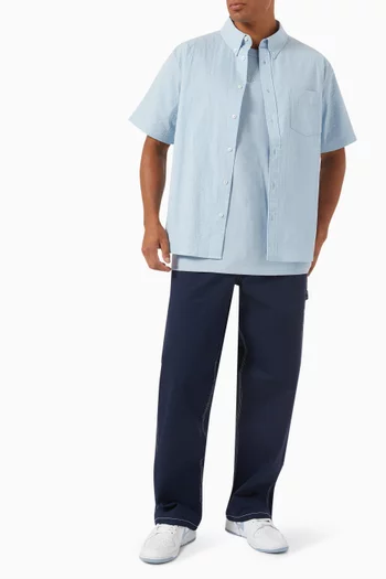 Short-sleeve Button-down Shirt in Seersucker