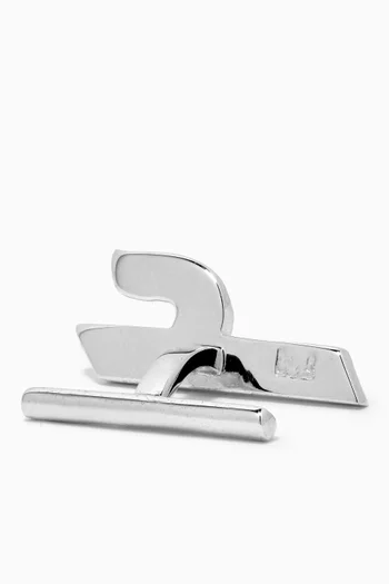 Arabic Letter "Ein" Cufflinks in Sterling Silver