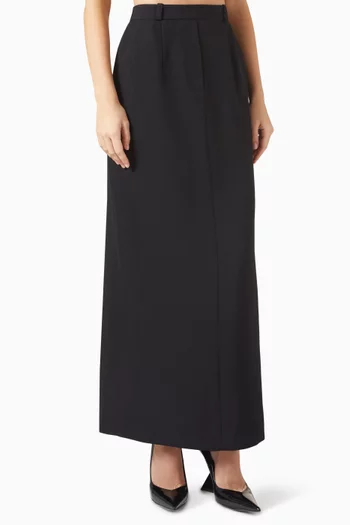 Noura Tailored Maxi Skirt in Twill Crepe