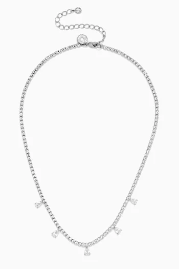 Flexi Tennis Necklace in Rhodium-plated Brass