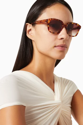 Square Sunglasses in Havana Acetate