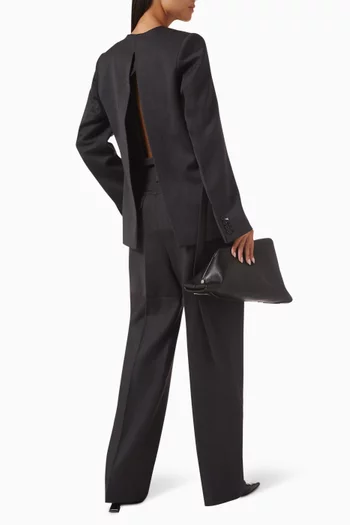 Shrunken Belted blazer in Wool
