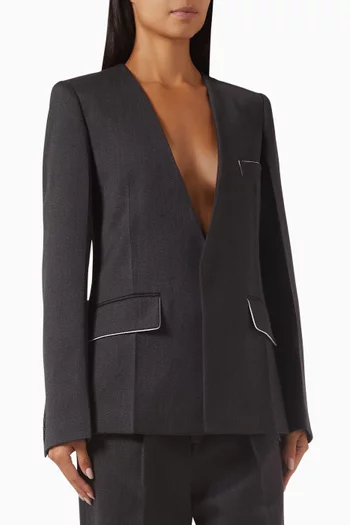 Shrunken Belted blazer in Wool