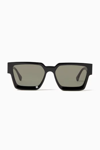 007 Rectangle Sunglasses in Recycled Acetate