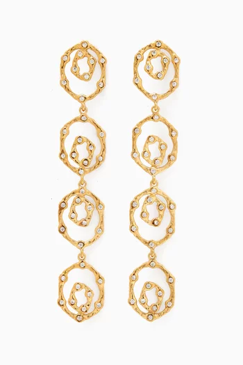 Statement Long Feminine  Earrings in 18kt Gold-plated Brass