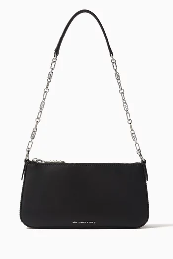 Medium Empire Chain-link Pochette Bag in Smooth Leather