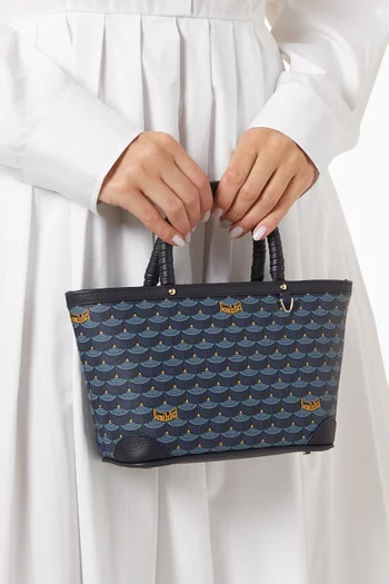 Daily Battle 19 Tote Bag in Coated-canvas & Leather