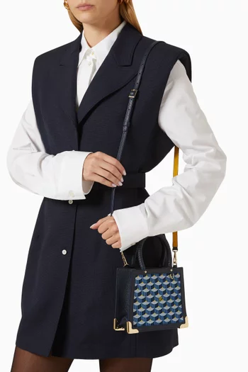 SagaCity 18 Tote Bag in Jacquard & Leather