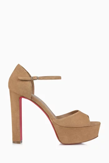 Peep-toe 130 Platform Sandals in Veau Velours