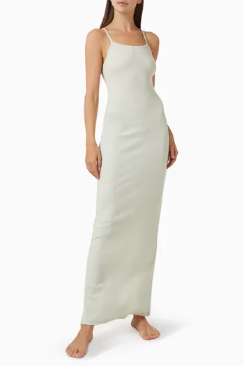 Ribbed Cami Maxi Dress in Cotton-jersey