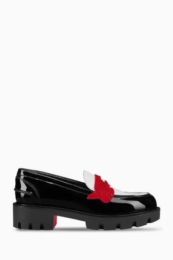 Penny Lug Loafers in Patent Leather