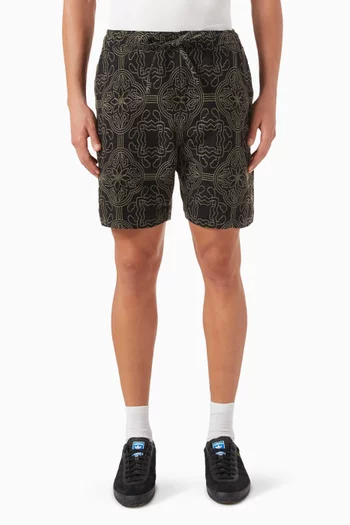 Kurt Tile Stitch Shorts in Cotton & Linen