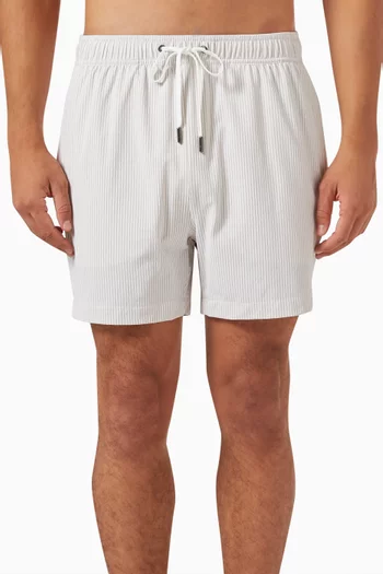 Charles Striped Swim Shorts in Cotton Blend