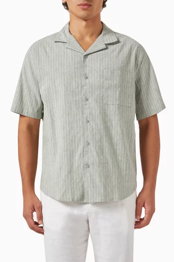 Vacation Striped Shirt in Linen-cotton