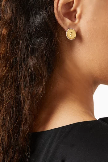 Sovereign Skull Stud Earrings in Brass