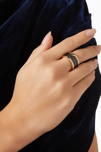 B.zero1 Ceramic Ring in 18kt Rose Gold