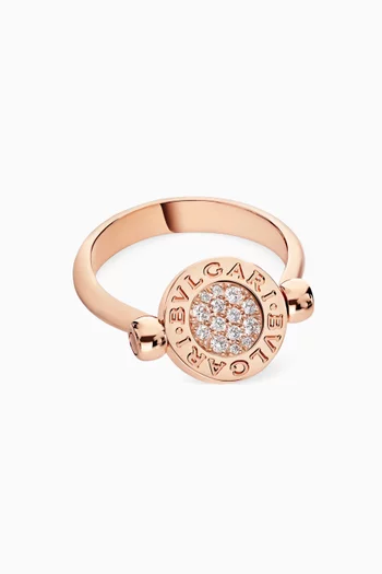 BVLGARI BVLGARI Diamond & Jade Flip Ring in 18kt Rose Gold