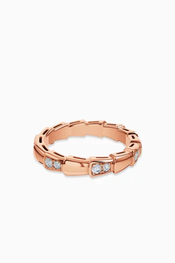 Serpenti Viper Diamond Ring in 18kt Rose Gold