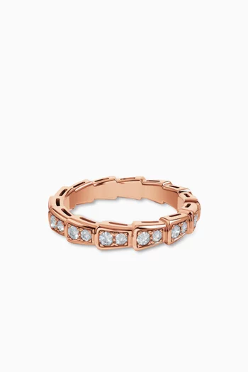 Serpenti Viper Diamond Ring in 18kt Rose Gold