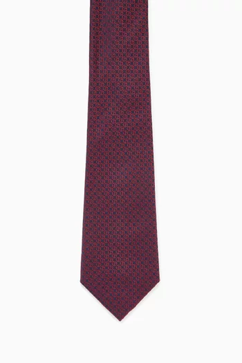 ربطة عنق بنقشة شعار الماركة بالكامل حرير