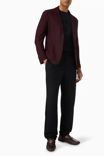 Single-breasted Blazer in Technical Waffle Fabric