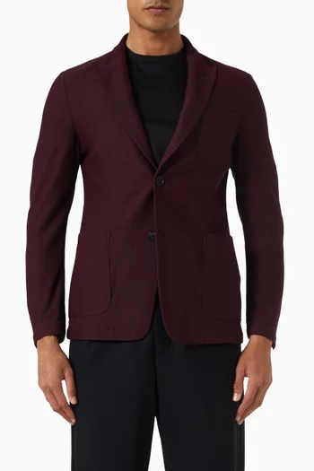 Single-breasted Blazer in Technical Waffle Fabric